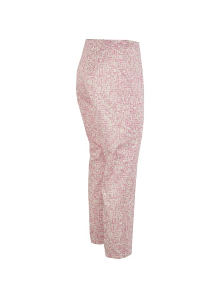 Pantalone Peserico stretch Fantasia Rosa/Bianco