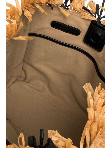 Marcella GIANNI CHIARINI Straw Effect Bag Black