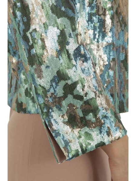 Giacca Atelier Nicola D'Errico in Paillettes e Revers in Mikado Fard