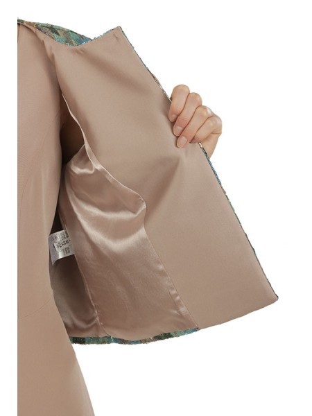 Giacca Atelier Nicola D'Errico in Paillettes e Revers in Mikado Fard