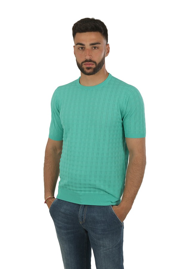 Maglia Jeordies in Tessuto Operato Verde Acqua