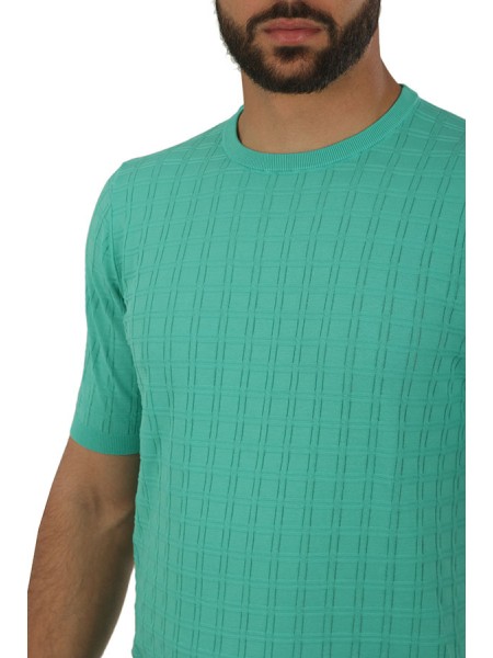 Maglia Jeordies in Tessuto Operato Verde Acqua