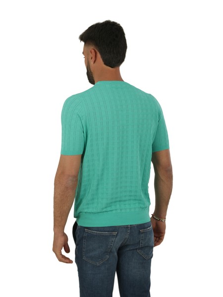 Maglia Jeordies in Tessuto Operato Verde Acqua