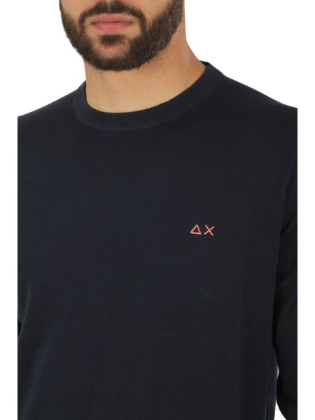 Maglia SUN68 girocollo Round Elbow Blu Navy