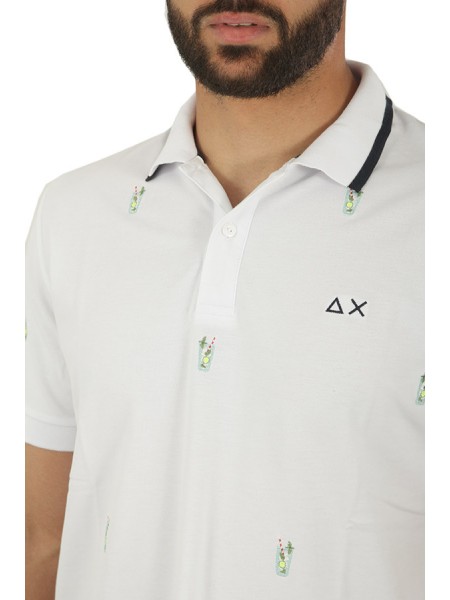 Polo SUN 68 Full  Embroidery Bianco