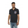 SUN68 Print Pocket Polo Shirt Navy Blue