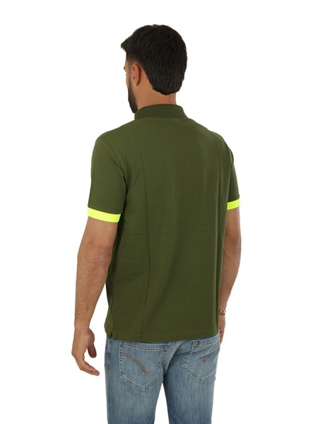 Polo SUN68 Fluo Multicolor Verde Scuro