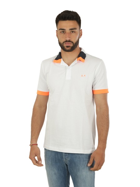 Polo SUN68 Fluo Bianco Multicolor