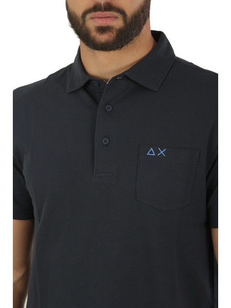 Polo SUN68 Shirt Collar Blu Navy