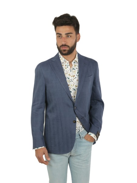 Sartitude jacket in light blue linen blend