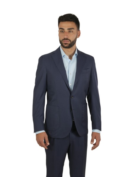 Solaro Blue Pinstripe Suit