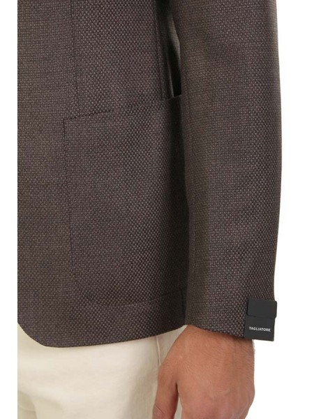 Giacca Tagliatore Monopetto Marrone Melange