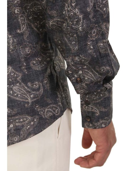 Camicia Brunello Cucinelli tela Paisley Antracite