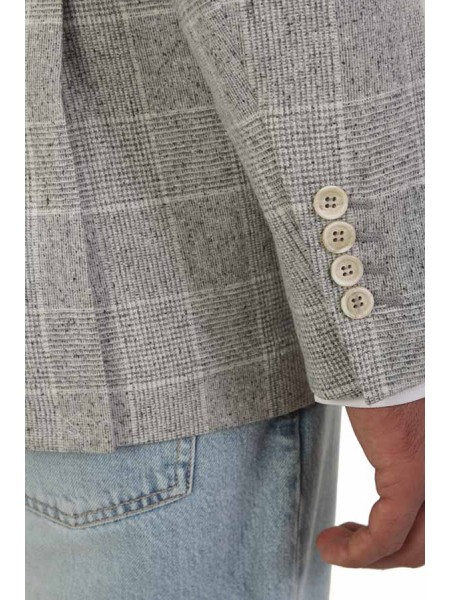 Giacca Brunello Cucinelli Principe di Galles Grigio Perla