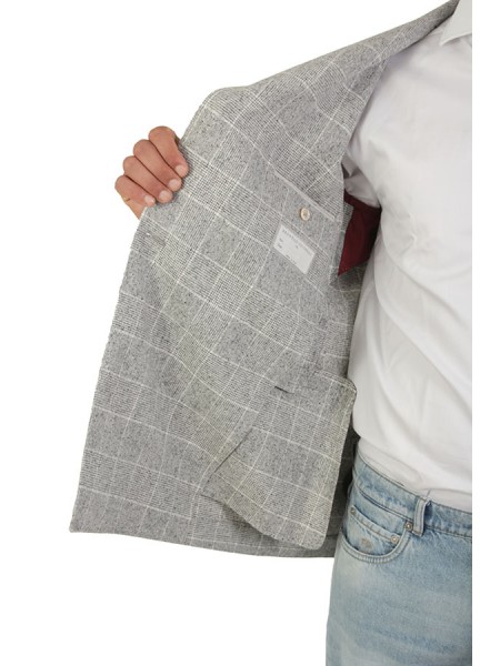 Giacca Brunello Cucinelli Principe di Galles Grigio Perla