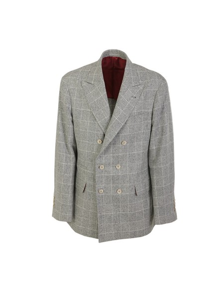 Giacca Brunello Cucinelli Principe di Galles Grigio Perla