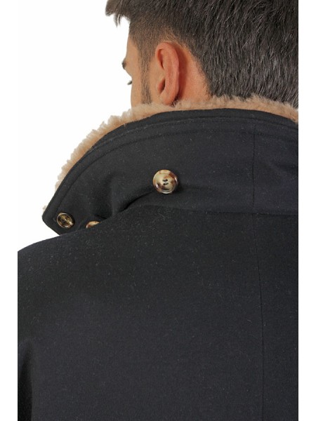 Blue BRUNELLO CUCINELLI one-and-a-half-breasted coat