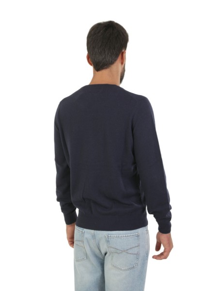 Maglia Brunello Cucinelli Girocollo in Cashmere Blu Navy