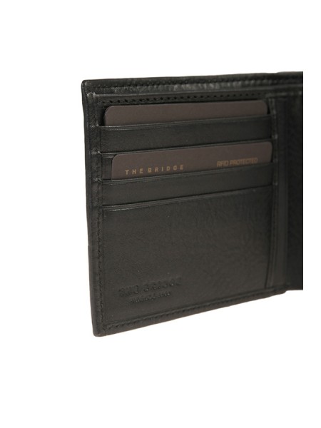 Portafoglio The Bridge in Pelle Martellata Nero