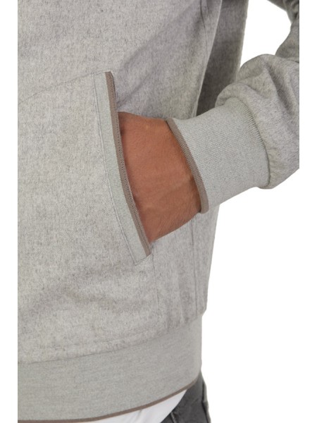 Bomber Herno Resort in Cashmere e Seta Grigio Chiaro