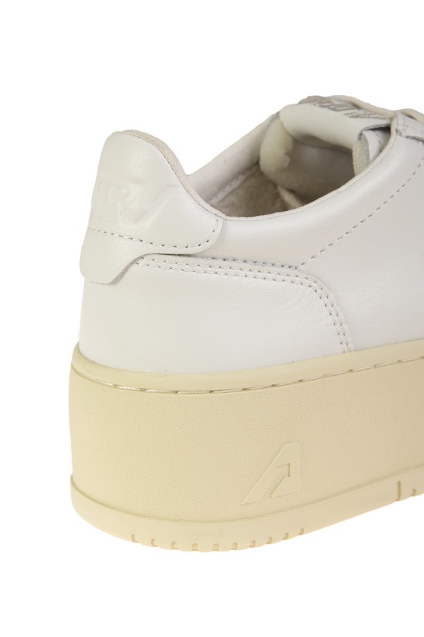 Autry Medalist Platform Sneakers In White Leather