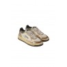 Autry Medalist Low Super Vintage Sneaker In Metallic Rose Leather