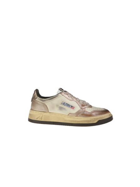 Sneaker Autry Medalist Low Super Vintage In Pelle Metallic Rose