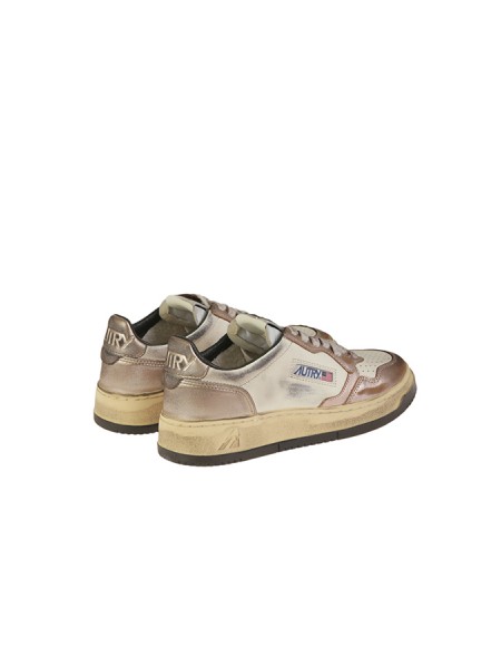 Sneaker Autry Medalist Low Super Vintage In Pelle Metallic Rose