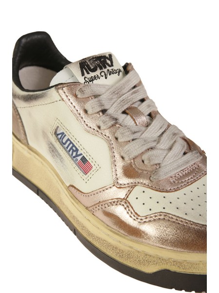 Sneaker Autry Medalist Low Super Vintage In Pelle Metallic Rose