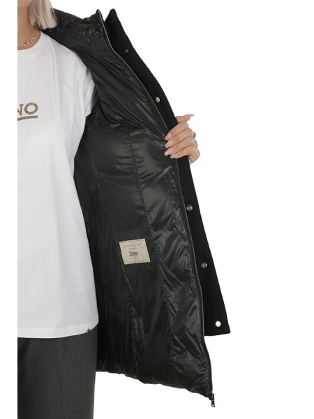 Giubbino Herno A-Shape In Ecowool e Nylon Ultralight Nero