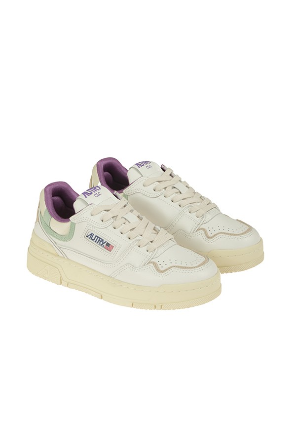 Sneakers Autry Clc Low In Pelle Bianco e Green