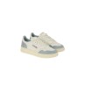 Sneakers Autry Medalist Low in Pelle e Suede Bianco/Celeste